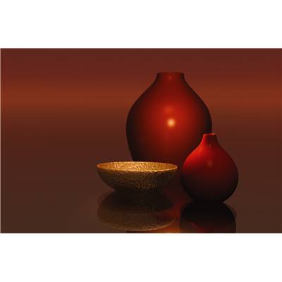 Poster XXL - Red vases with Bowl