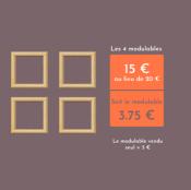 Lot de 4 Modulables petit carré jonc