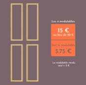 Lot de 4 modulables - rectangle jonc