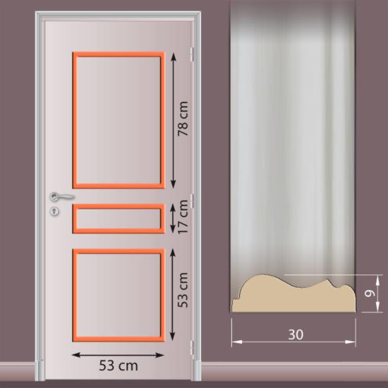 Moulures Assemblées 3 panneaux droits P54